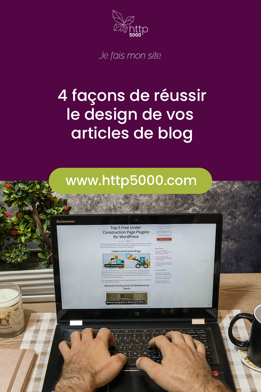 Pinterest template design article blog
