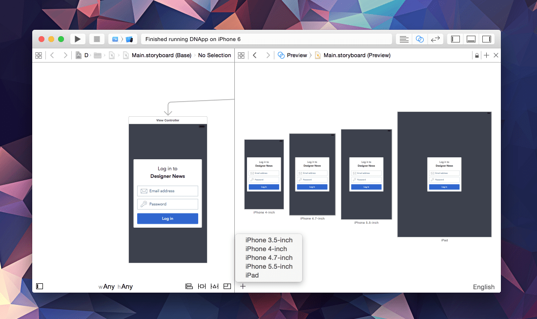 Application swift previsualisation