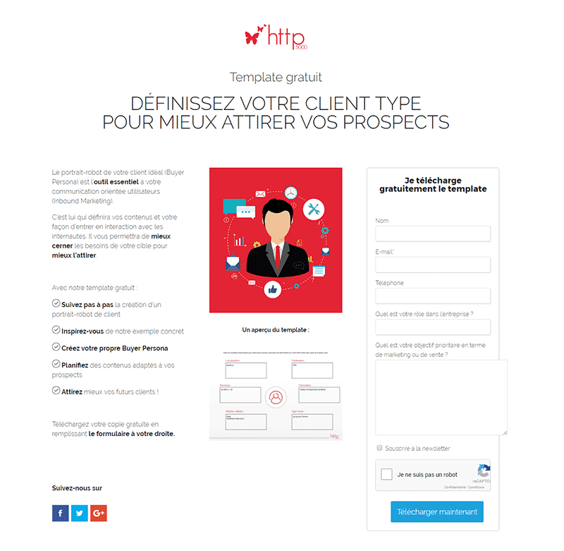 Exemple landing page inbound marketing