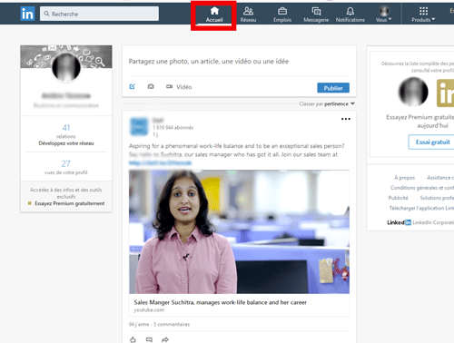 Fonctionnalite linkedin page d accueil 1