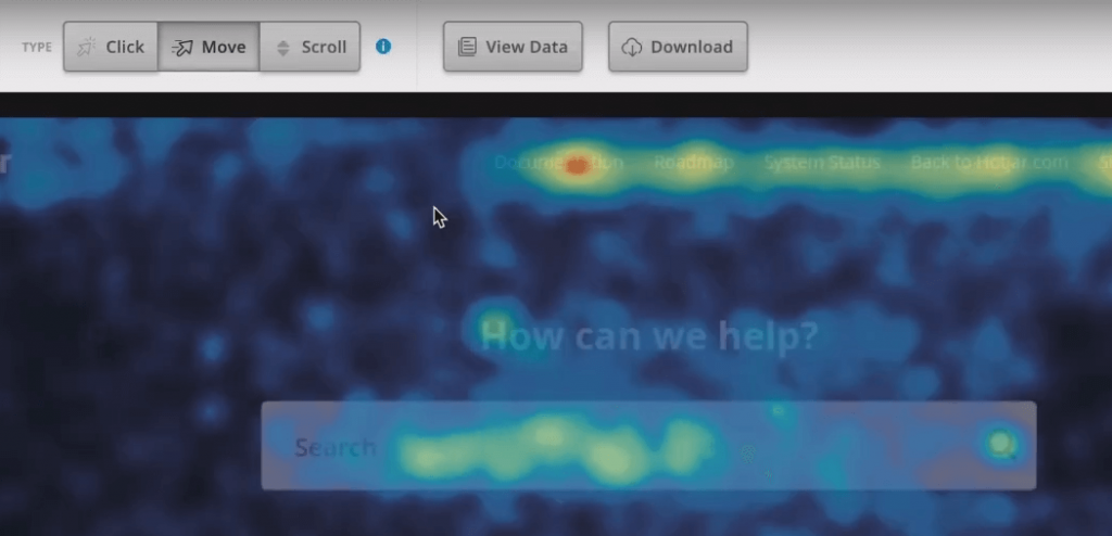 Hotjar 10 heatmap example 1