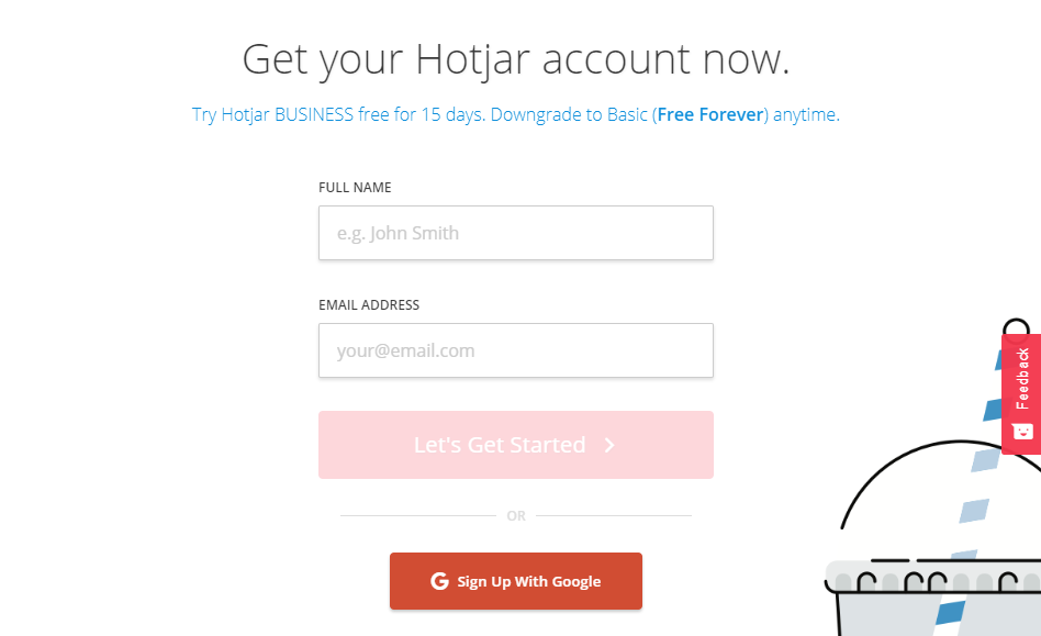 Hotjar 3 new account