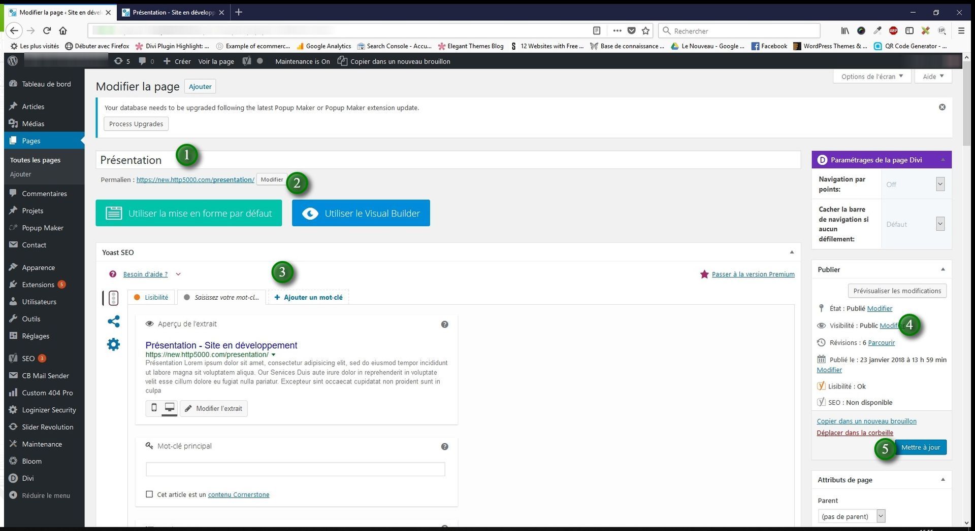 Instructions divi