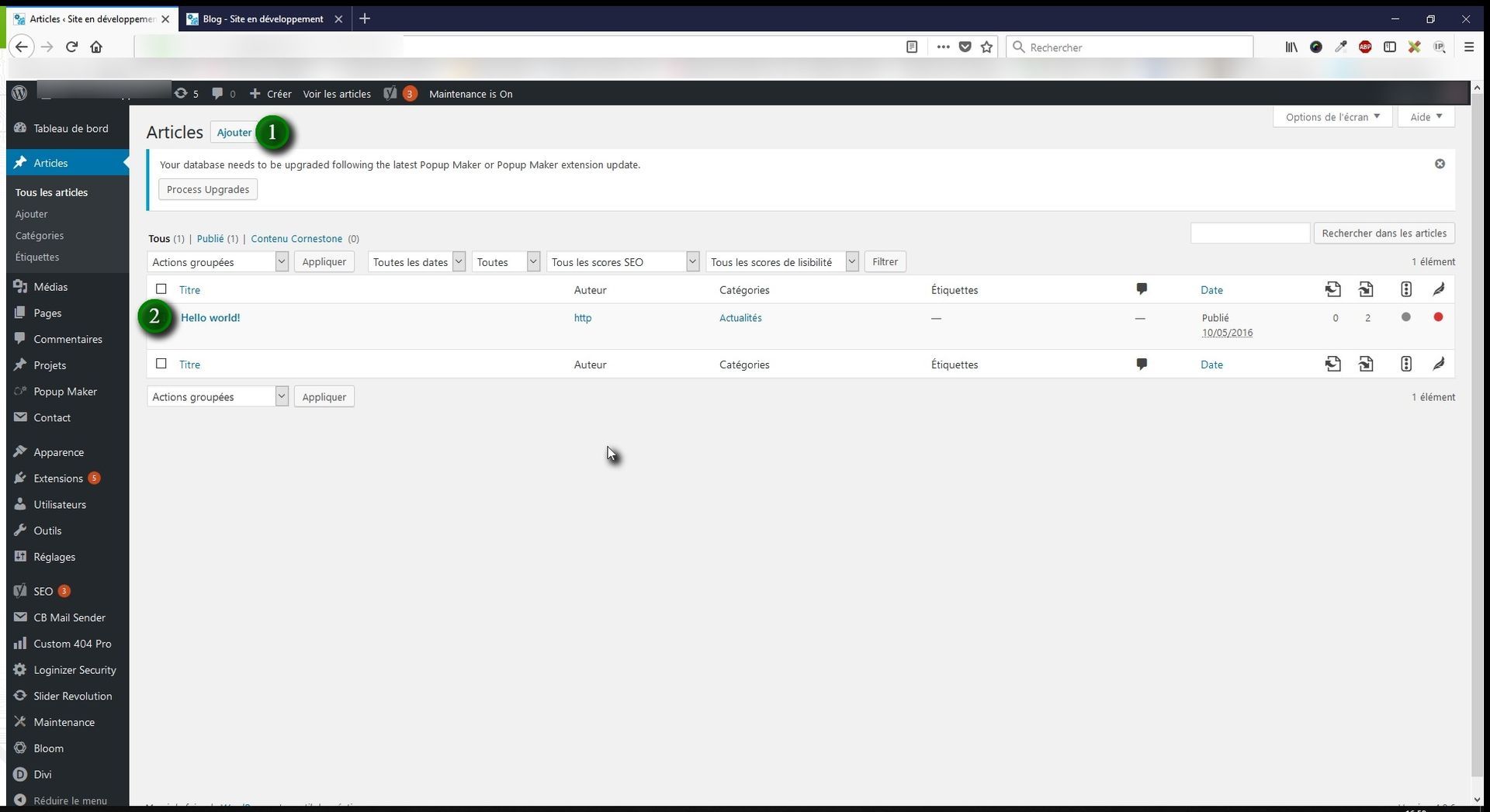 Instructions divi