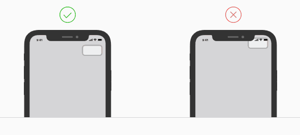 Iphone x zone securite 3 coins capteur