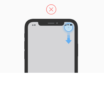Iphone x zone securite 5 glissement