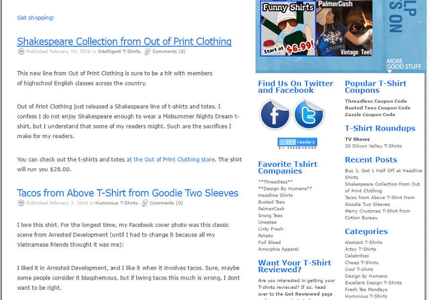 Outdated design trends sidebar