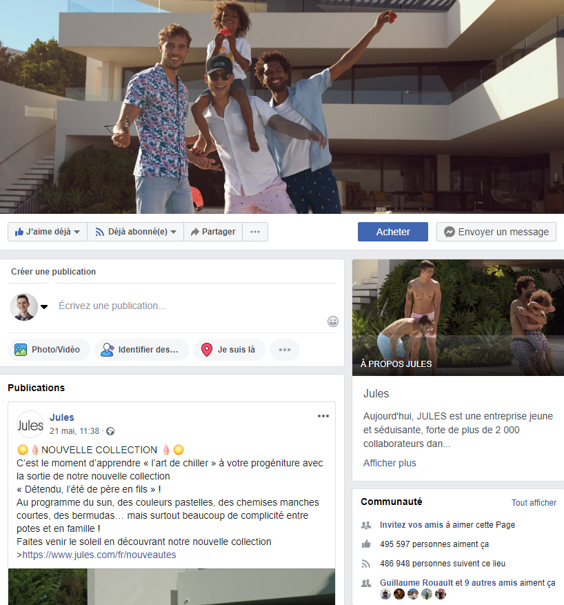 Page facebook
