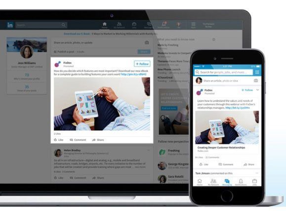 Pub linkedin contenu fil d actualite