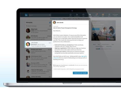 Pub linkedin contenu sponsorise par mail