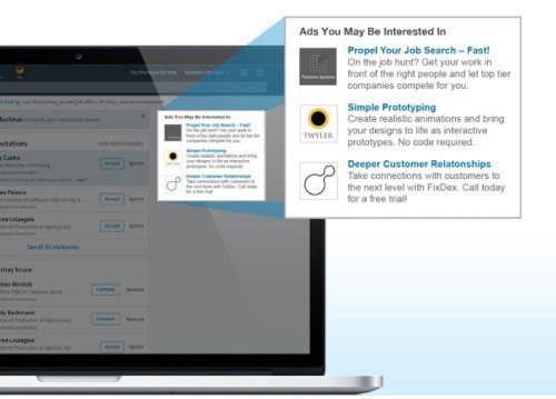Pub linkedin sur le texte
